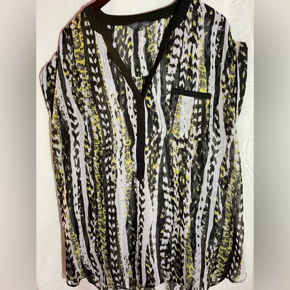 Addition Elle Black & Yellow Top Size 18 - Picture 2 of 6